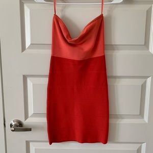 Red and Orange Mini BCBG Dress